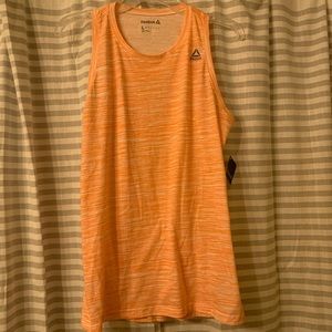 Reebok Orange and White Athletic Tank Top